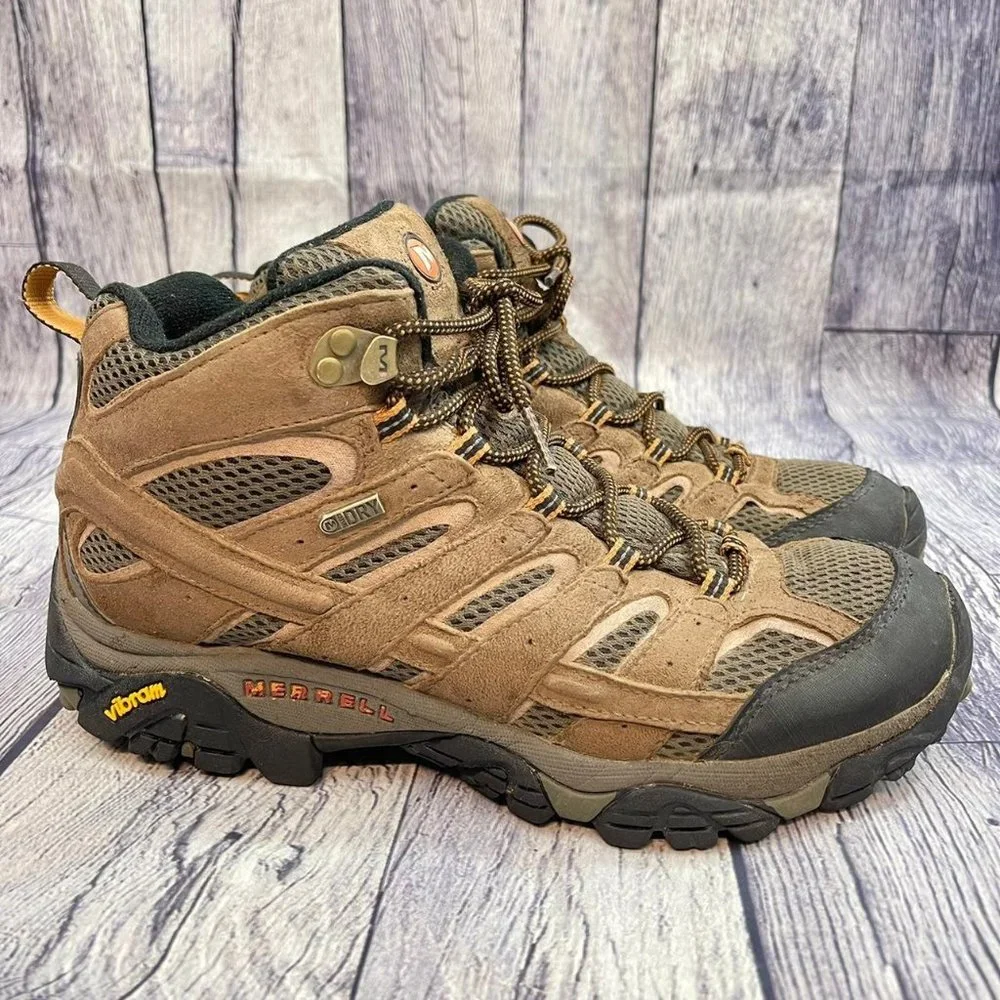 Merrell Moab 2 Mid Gore Tex hiking trail boots Mens Brown Suede Waterproof Shoes
